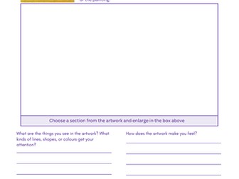 Artist analysis worksheets for Key stage 3