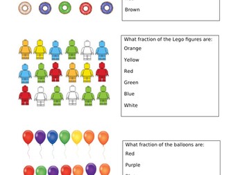 Fractions of objects worksheet