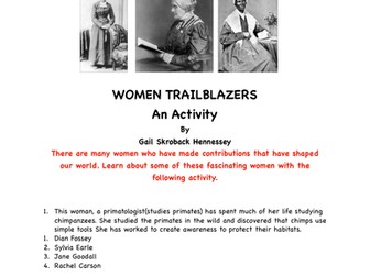 Women Trailblazers: An Activity