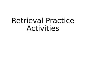 Retrieval Practice - Over 100 different editable activities