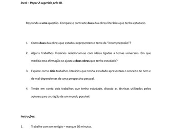 Practice of Paper 2 IB Portuguese A HL/SL