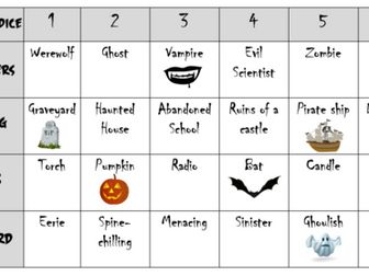 Halloween Story Generator: Dice Mat