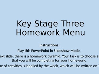 Homework Religious Education KS3