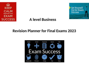 A level Business Edexcel Revision Planner 2023
