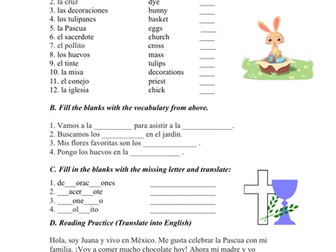 Pascua: Spanish Easter Fun Worksheet