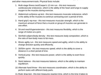 Measuring health and fitness