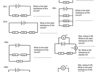 Combinations of resistors in series and parallel