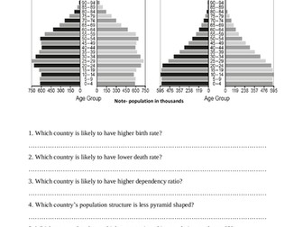 Population pyramid worksheet