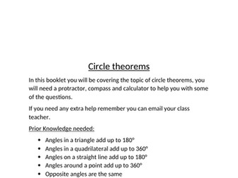 Circle Theorem booklet