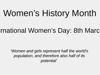 International Women's Day assembly / Womens history month