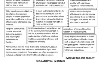 OCR GCSE Dialogues Lesson 2: Secularisation