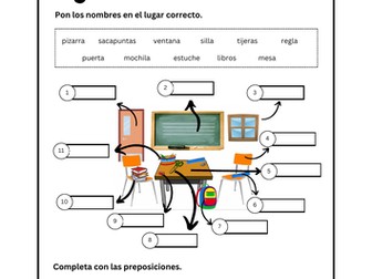 Las preposiciones de lugar y en clase