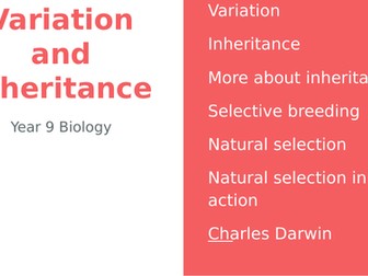 Variation, artificial and natural selection