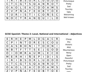 GCSE Spanish word searches Modules 5-8