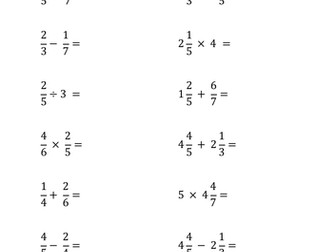 Mixed Fraction Calculations