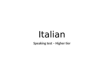 Italian GCSE Speaking test