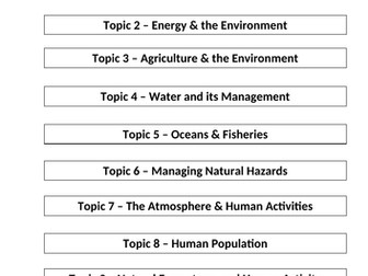 iGCSE Energy & the Environment - EXAM Study Booklet - Environmental Management - Cambridge