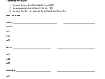 An Inspector Calls Planning Steps