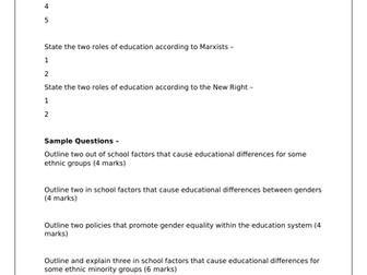 First Year Sociology Retrieval Practice