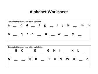 Complete the Alphabet: Lower and upper case