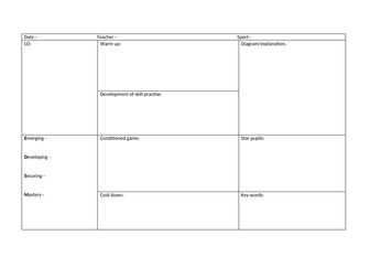BTEC Lesson Plan Whiteboard and Self Assess Worksheet