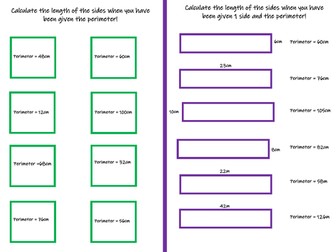 Area and Perimeter Worksheets