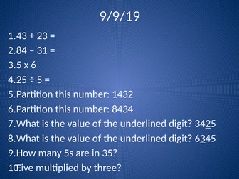 Daily Maths Questions