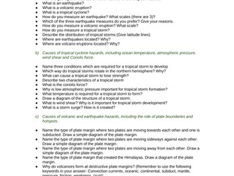 Hazardous Environments Revision Questions Edexcel IGCSE