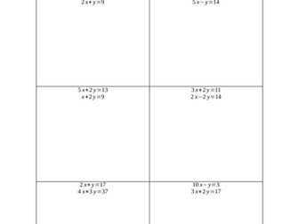Simultaneous Equations Worksheet