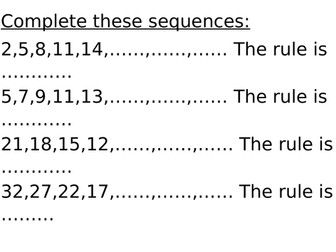 Sequences and Graphs Revision