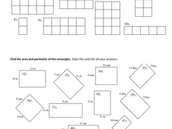 Area and Perimeter Worksheet