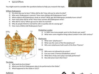 Shakespeare - Research & Leaflet (Cover Lesson)