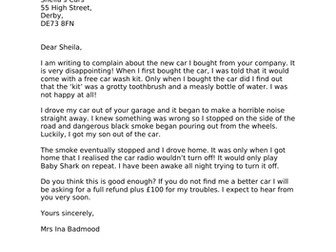 4 letters of complaint and comprehension