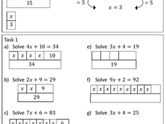 Solving 2-Step Equations using Bar Models