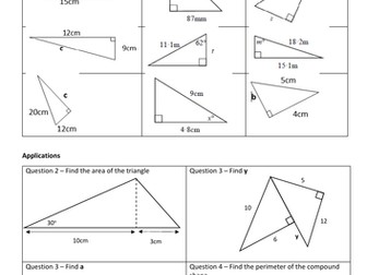 Pythagoras and Trig Interleaved Worksheet