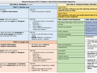 Edexcel Pearson LIFT 2.0 Paper 1 Non-Fiction Knowledge Organiser