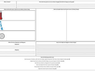 Climate Change Revision Sheet