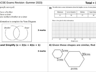 Retrieval starters GCSE