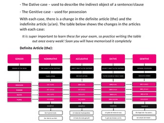 German GCSE case system booklet