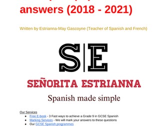 AQA GCSE Spanish 90 word past paper model answers (2018 - 2021)