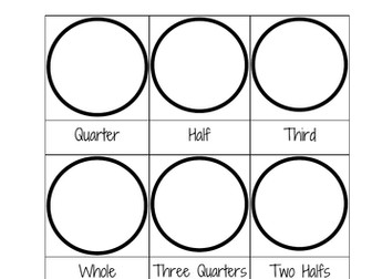 FRACTIONS Year 1 Worksheet