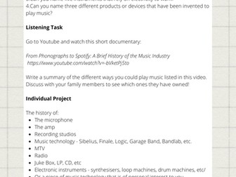 Quick Music Technology project for KS3 and KS4 music classes