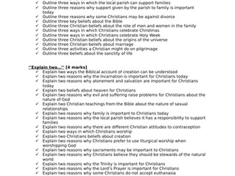 Edexcel Religious Studies B CHRISTIANITY Exam Question Bank