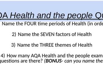 REVISION- How to Answer the 16 marker AQA GCSE Health and The People
