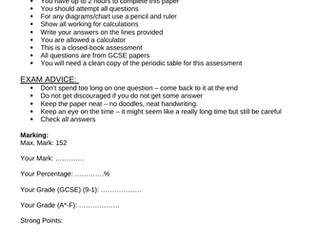 Edexcel IGCSE Chemistry Topic Test: Atomic Structure and The Periodic Table