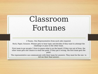 Classroom Fortunes