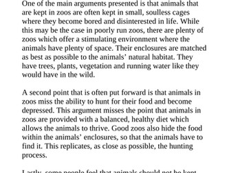 Zoo Discussion Text