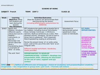 KS3 Y5 & Y6 French scheme of work