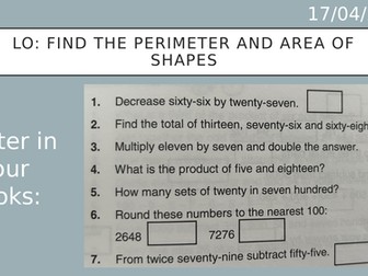 Year 6 perimeter and area recap