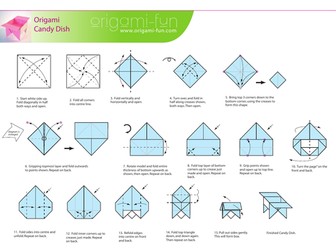 Origami - Candy Dish Step by step